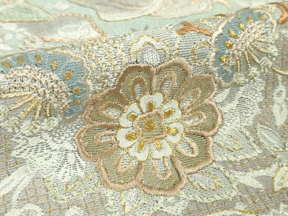 平和屋本店●極上　訪問着　総手刺繍　天目織　お召地　壁画文様　金糸　ますいわ屋扱い　逸品　DZAB5621kh6