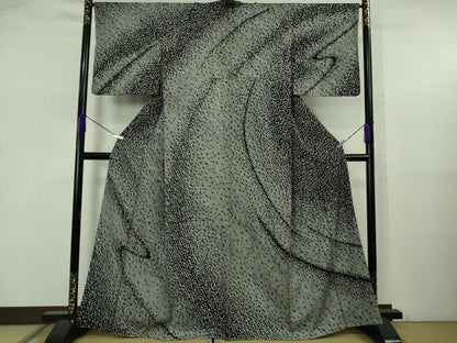 平和屋着物●極上　中国三大刺繍　相良刺繍　訪問着　総絞り　黒地　金銀糸　逸品　未使用　DZAB5630kh6