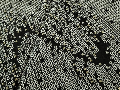 平和屋着物●極上　中国三大刺繍　相良刺繍　訪問着　総絞り　黒地　金銀糸　逸品　未使用　DZAB5630kh6