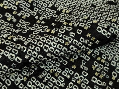 平和屋着物●極上　中国三大刺繍　相良刺繍　訪問着　総絞り　黒地　金銀糸　逸品　未使用　DZAB5630kh6