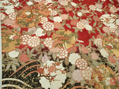 平和屋着物●極上　十日町老舗ブランド　吉澤友禅　吾妻徳穂　振袖　雪輪吉祥花文　暈し染め　金彩　逸品　DZAB5631kh6