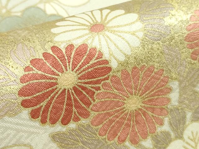 平和屋本店●極上　訪問着　駒刺繍　吉祥花文　薄雲鼠色地　金彩　高島屋扱い　逸品　DZAB5632kh6