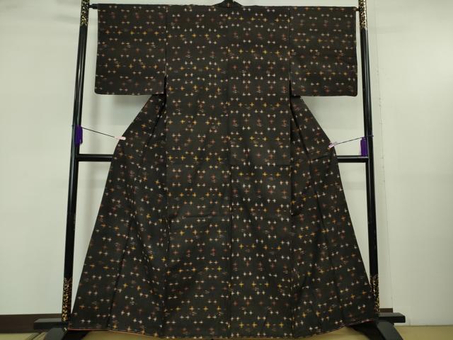 平和屋着物●極上　国指定重要無形文化財　本場久米島紬　手織　逸品　未使用　DZAB5635kh6