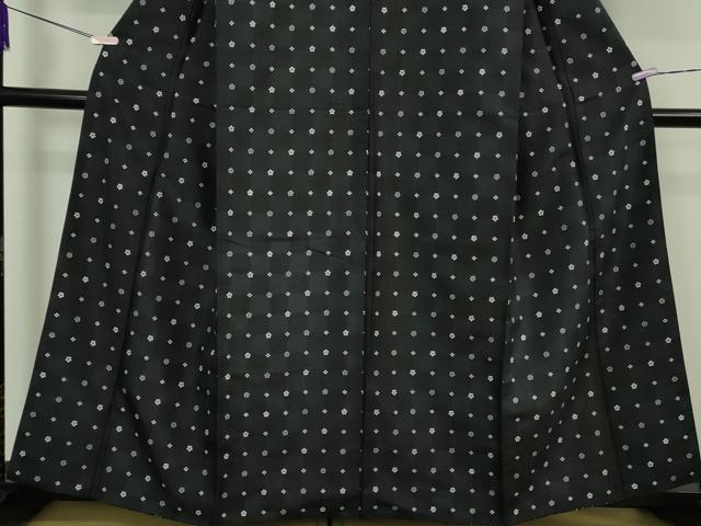 平和屋着物○極上 白山紬 花並べ 濃紺地 逸品 DZAB5636kh6 平和屋着物○極上 白山紬 花並べ 濃紺地 逸品 DZAB5636kh6