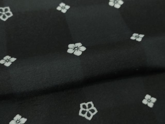 平和屋着物●極上　白山紬　花並べ　濃紺地　逸品　DZAB5636kh6 平和屋着物○極上 白山紬 花並べ 濃紺地 逸品 DZAB5636kh6