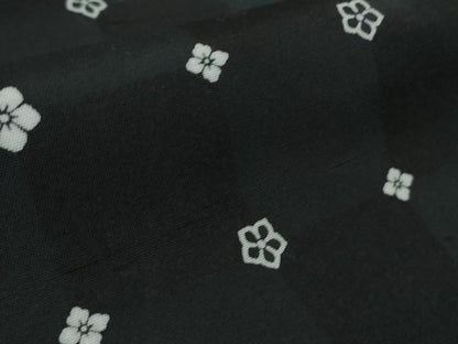 平和屋着物●極上　白山紬　花並べ　濃紺地　逸品　DZAB5636kh6