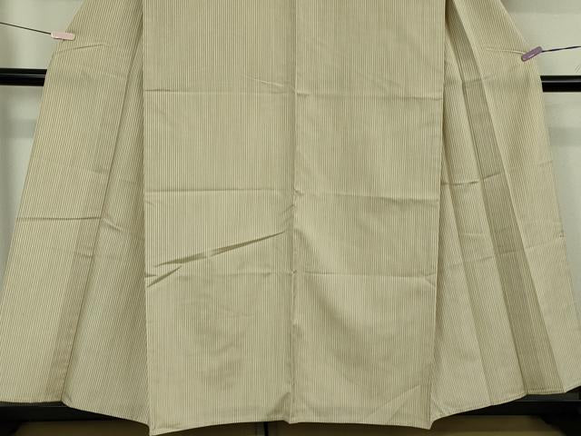 平和屋着物▽極上 紬 単衣 縞 逸品 DZAB5641kh6