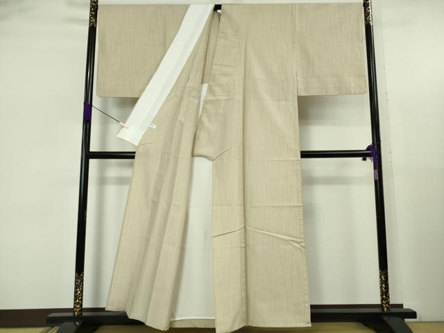 平和屋着物▽極上 紬 単衣 縞 逸品 DZAB5641kh6