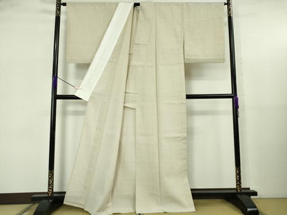平和屋着物▽極上　本塩沢　単衣　十字絣　逸品　DZAB5643kh6