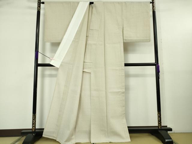 平和屋着物▽極上　本塩沢　単衣　十字絣　逸品　DZAB5643kh6