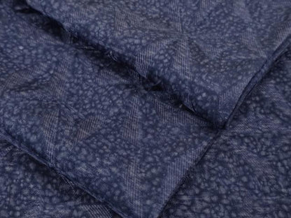 平和屋着物▽極上　お召　単衣　菱地紋　パンジー色地　逸品　DZAB5644kh6