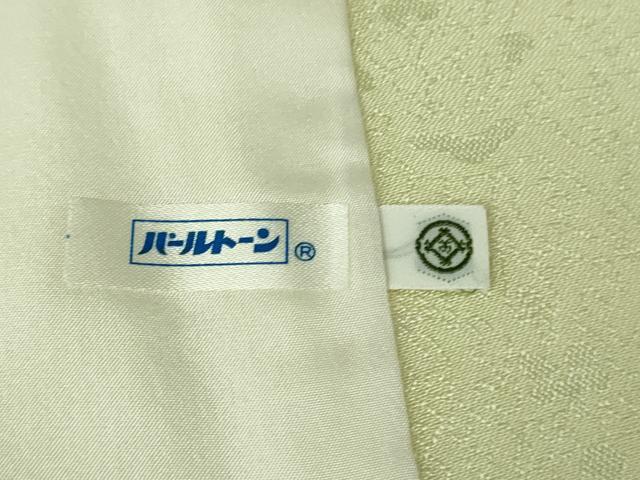平和屋着物▽極上　色無地　単衣　草花地紋　女郎花色　松坂屋扱い　逸品　DZAB5645kh6