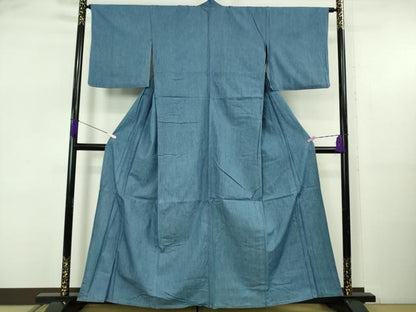 平和屋着物▽極上　デニム着物　単衣　綿　おび工房謹製　逸品　DZAB5646kh6