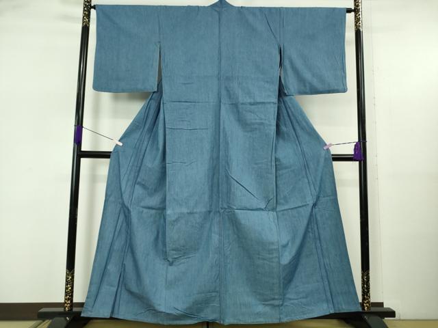平和屋着物▽極上　デニム着物　単衣　綿　おび工房謹製　逸品　DZAB5646kh6