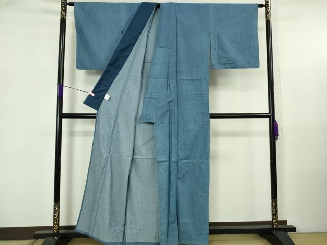 平和屋着物▽極上　デニム着物　単衣　綿　おび工房謹製　逸品　DZAB5646kh6