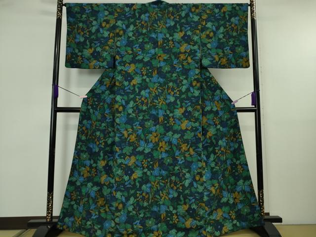 平和屋着物●極上　洗える最高級着物　＜英＞はなぶさ謹製　小紋　草花文　逸品　DZAB5649kh6