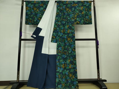 平和屋着物●極上　洗える最高級着物　＜英＞はなぶさ謹製　小紋　草花文　逸品　DZAB5649kh6