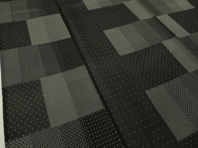 平和屋着物＊極上 夏物 本場大島紬 夏大島 9マルキ 変わり市松 黒地 逸品 DZAB5652kh6