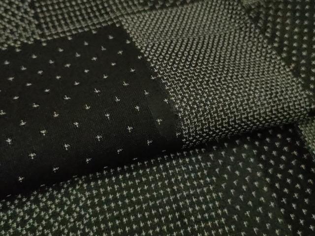 平和屋着物＊極上 夏物 本場大島紬 夏大島 9マルキ 変わり市松 黒地 逸品 DZAB5652kh6