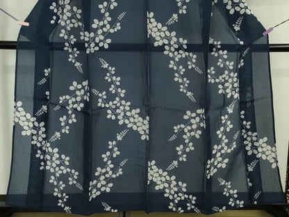 平和屋本店∴極上　夏物　竺仙　綿紅梅　浴衣　萩　阪急百貨店扱い　証紙・反端付き　逸品　DZAB5654kh6