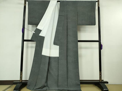 平和屋着物●極上　江戸小紋　雲取り寄せ小紋柄　黒×白　逸品　DZAB5661kh6