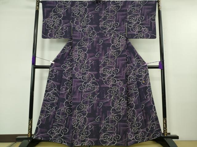 平和屋着物●極上　小紋　流水文　逸品　DZAB5666kh6