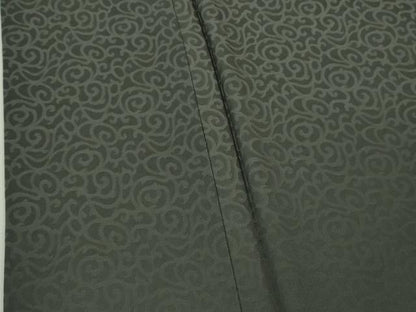 平和屋着物●極上　ろうけつ染め作家　齋藤良樹　色無地　お召地　唐草地紋　藍墨茶色　逸品　未使用　DZAB5668kh6