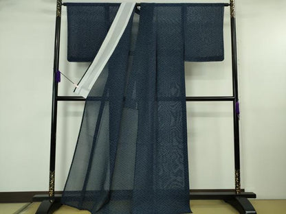 平和屋着物＊極上 夏物 結城紬 夏結城 80亀甲 工字繋ぎ 逸品 未使用 DZAB5674kh6