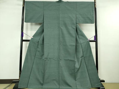 平和屋着物●極上　本場草木染結城玉紬　結織苑　色無地　御召茶色　証紙付き　逸品　未使用　DZAB5676kh6