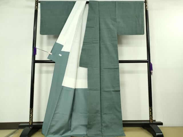 平和屋着物●極上　本場草木染結城玉紬　結織苑　色無地　御召茶色　証紙付き　逸品　未使用　DZAB5676kh6