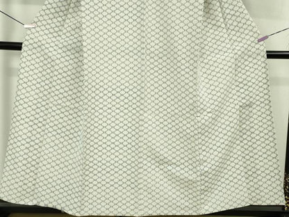 平和屋着物▽極上　弓浜絣　単衣　綿　網目文　逸品　DZAB5677kh6