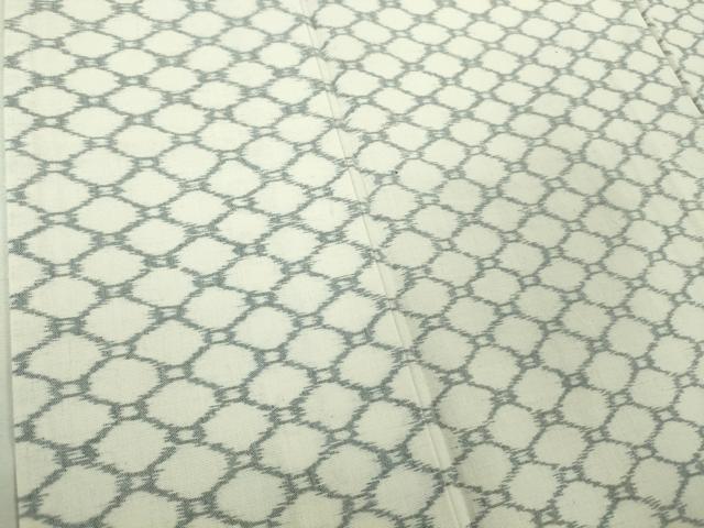平和屋着物▽極上 弓浜絣 単衣 綿 網目文 逸品 DZAB5677kh6