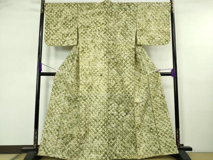 平和屋着物●極上　結城紬地　あられ小紋　作家物　逸品　未使用　DZAB5680kh6