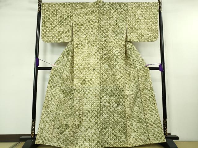平和屋着物●極上　結城紬地　あられ小紋　作家物　逸品　未使用　DZAB5680kh6