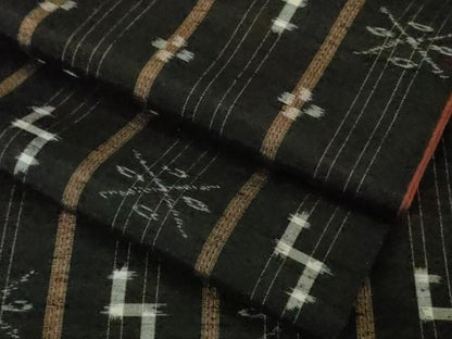 平和屋着物●極上　本場琉球絣　紬　黒地　伊勢丹扱い　逸品　DZAB5682kh6