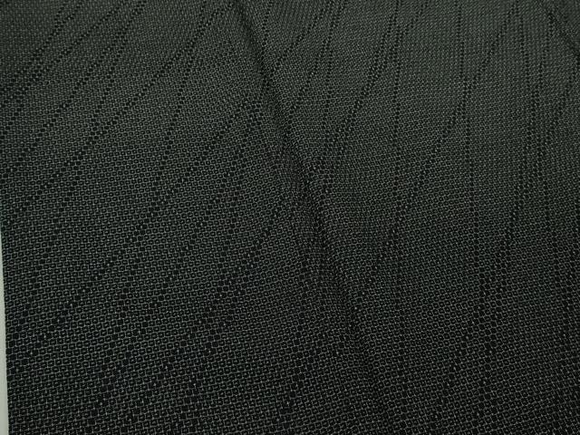 平和屋着物●極上　本塩沢　袷　110亀甲　斜線文　藍鉄色地　逸品　DZAB5683kh6