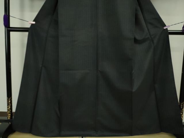 平和屋着物●極上　撫松庵　小紋　縞　黒地　洗える着物　逸品　DZAB5684kh6