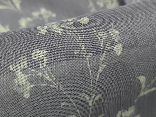 平和屋着物＊極上 夏物 絹芭蕉 小紋 草花文 紅掛空色地 逸品 未使用 DZAB5685kh6