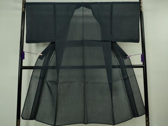 平和屋着物＊極上 夏物 男性 本場小千谷ちぢみ 麻 色無地 留紺色 逸品 未使用 DZAB5686kh6