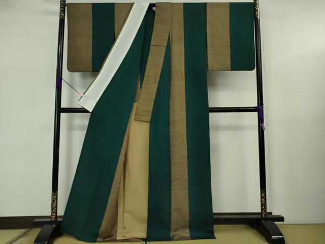 平和屋本店▽希少　ざざんざ織　伊兵衛織　単衣　間道　逸品　DZAB5694kh6