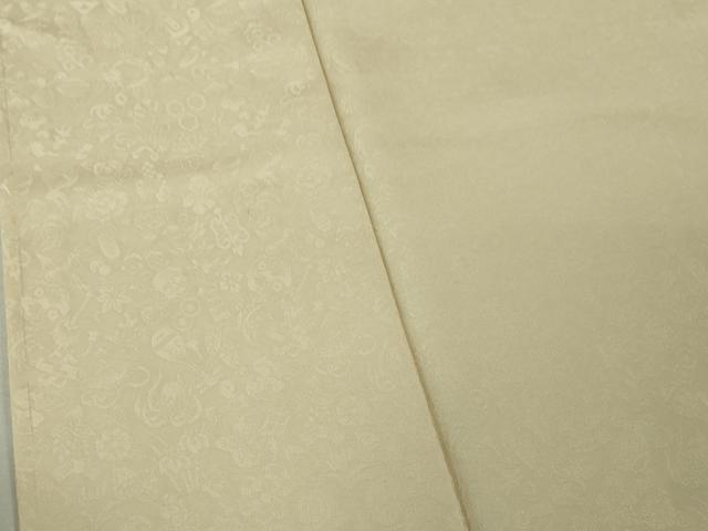 平和屋着物●極上　色無地　お召地　宝尽くし地紋　薄い砥粉色　逸品　DZAB5699kh6