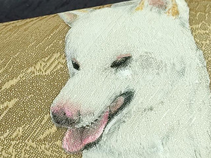 平和屋着物●極上　太鼓柄袋帯　手描き　柴犬　逸品　DZAB5704kh6