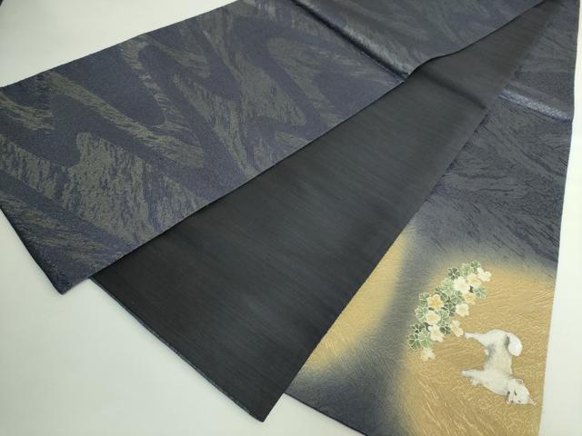 平和屋着物●極上　太鼓柄袋帯　手描き　柴犬　逸品　DZAB5704kh6