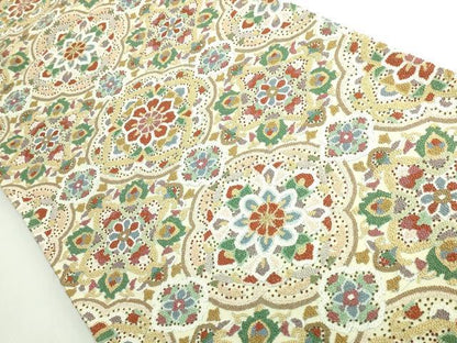 平和屋本店●極上　中国三大刺繍　相良刺繍　総刺繍　袋帯　正倉院花文　金糸　逸品　DZAB5710kh6