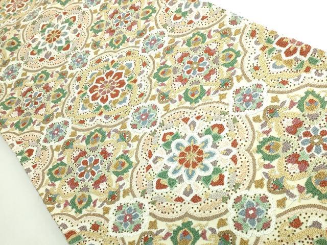 平和屋本店●極上　中国三大刺繍　相良刺繍　総刺繍　袋帯　正倉院花文　金糸　逸品　DZAB5710kh6