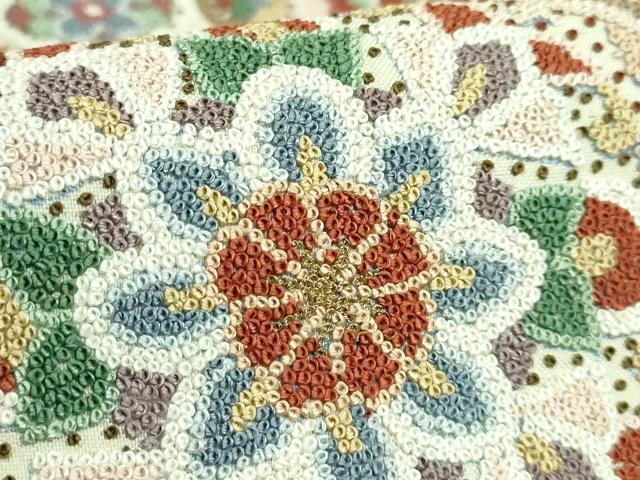 平和屋本店●極上　中国三大刺繍　相良刺繍　総刺繍　袋帯　正倉院花文　金糸　逸品　DZAB5710kh6