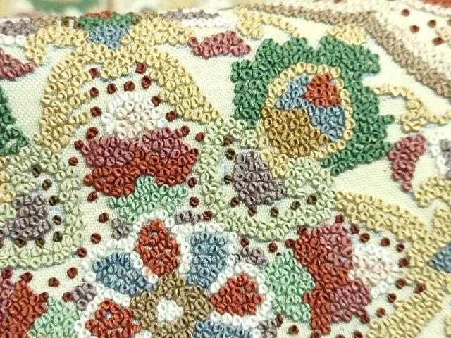 平和屋本店●極上　中国三大刺繍　相良刺繍　総刺繍　袋帯　正倉院花文　金糸　逸品　DZAB5710kh6