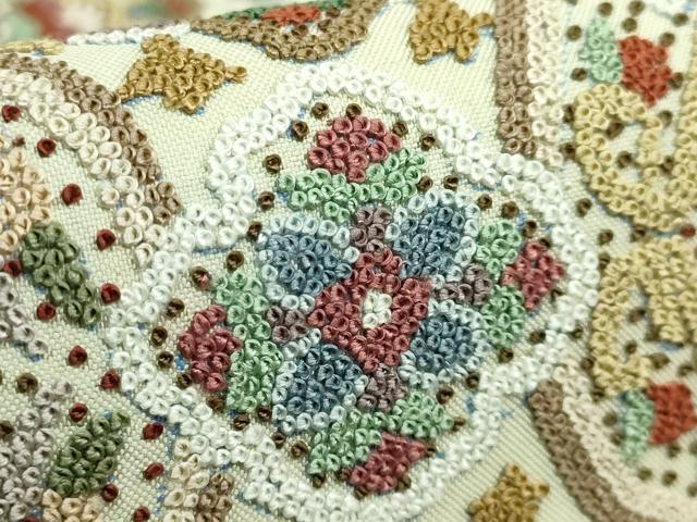 平和屋本店●極上　中国三大刺繍　相良刺繍　総刺繍　袋帯　正倉院花文　金糸　逸品　DZAB5710kh6