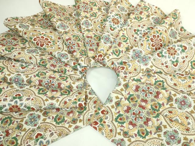 平和屋本店●極上　中国三大刺繍　相良刺繍　総刺繍　袋帯　正倉院花文　金糸　逸品　DZAB5710kh6