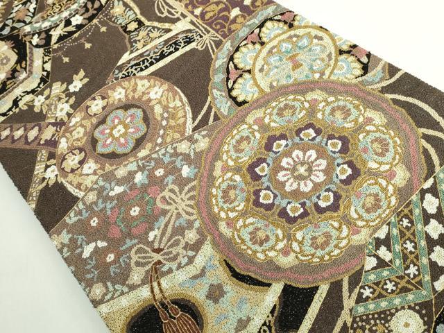 平和屋本店●最高級　中国三大刺繍　総相良刺繍　総刺繍　袋帯　200万粒　総詰め　正倉院花文　金糸　逸品　DZAB5712kh6
